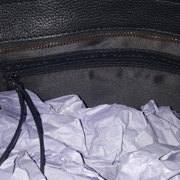 NWT Tahari Sienna Leather Tote Bag Black - Picture 14 of 14